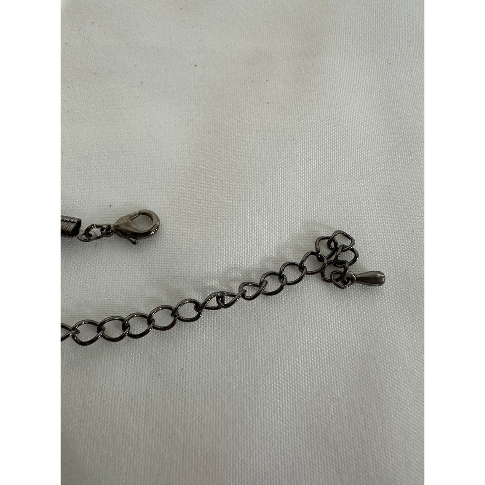 Red Rhinestone Maltese Cross Pendant Necklace Black Cord Goth Emo NN45946-004 - Picture 4 of 7